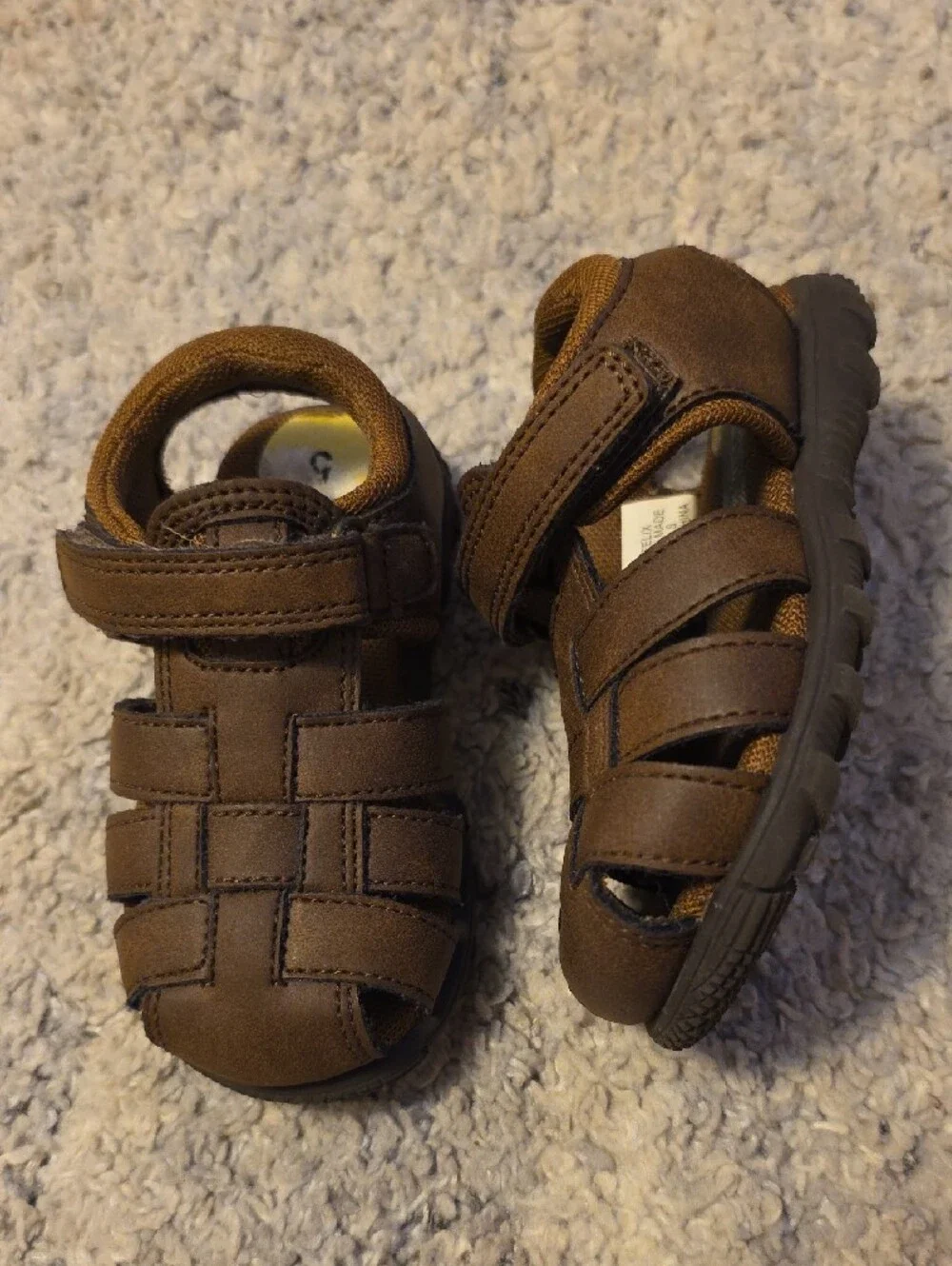 Kids Brown Closed-Toe Sandals